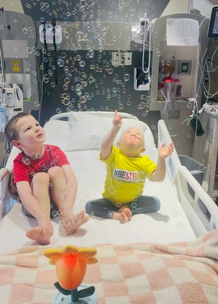 Kayla brother and bubbles hospital bed