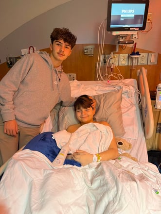 River in hospital with brother