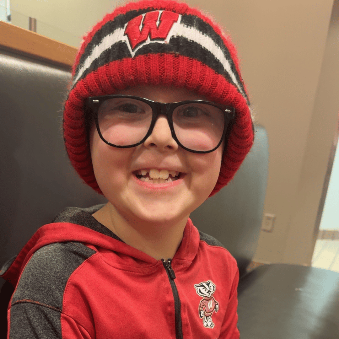 A young boy named Easton who has faced cancer and who has been financially supported by Pinky Swear