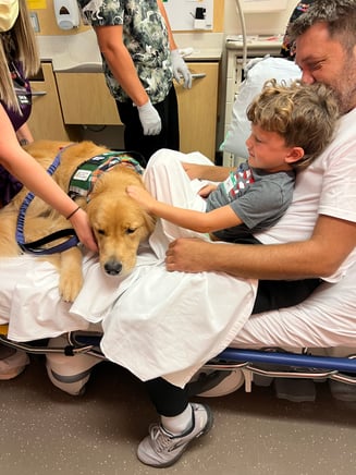 Beau and dad therapy dog