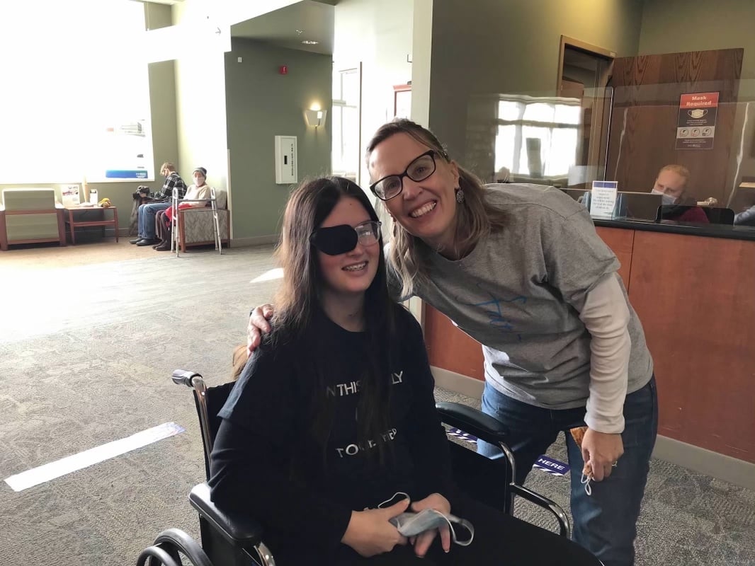 All-Star Ella and her mom Kim at an appointment