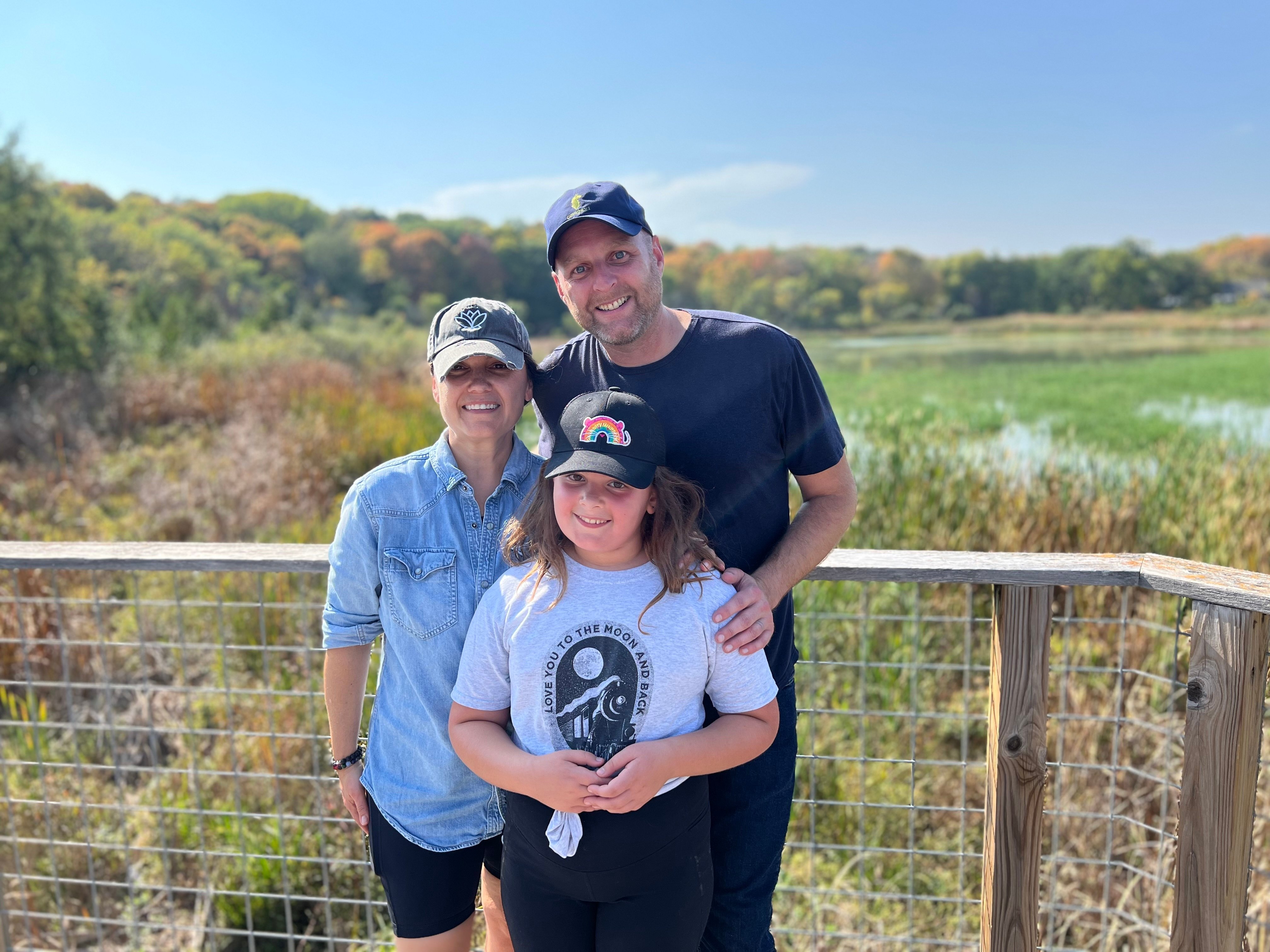Debra Frimerman on a hike with her family