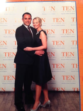 Paul and his wife posing for a photo at the Miracles for Mitch Gala.