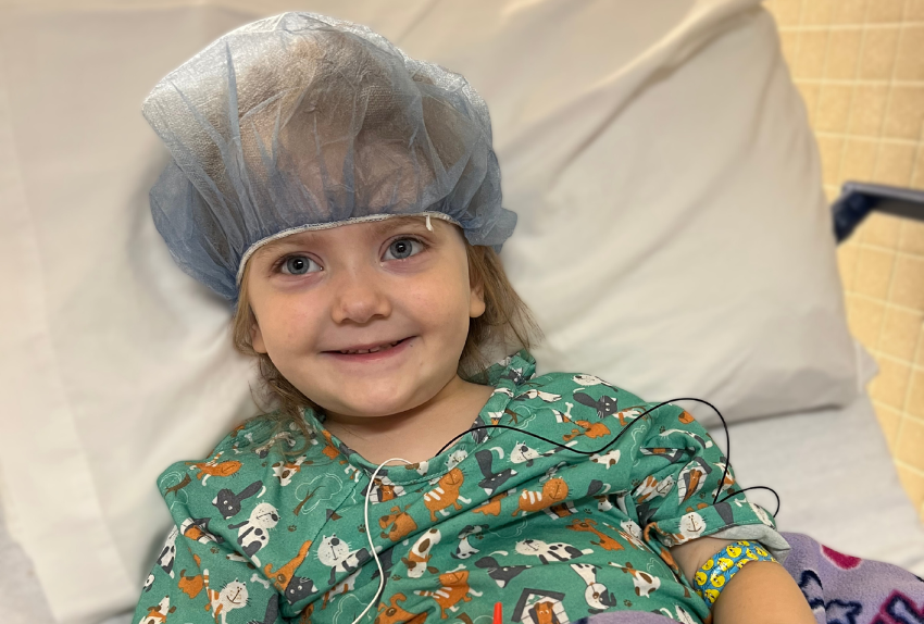 All-Star Josephine in a hospital bed during her cancer treatment