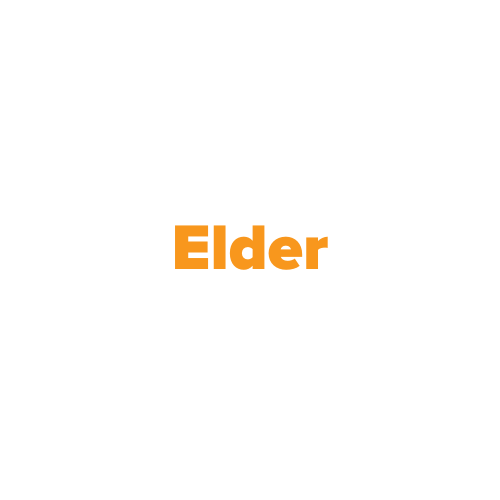 Elder written in orange letters