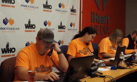 Dean Snyder Construction team helping answer calls during Radiothon