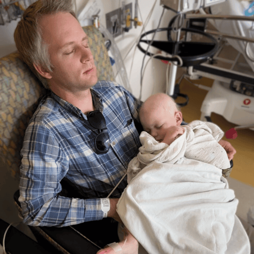 All-Star Shepherd and his dad in the hospital