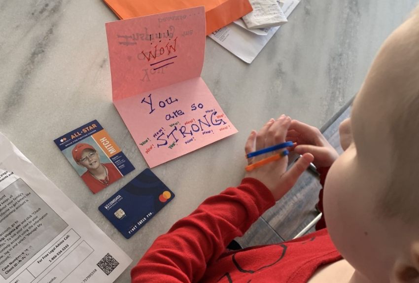An All-Star with her Orange Envelope and Letters of Encouragement